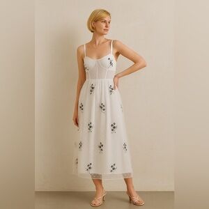 Ethereal Garden Mesh Midi Dress